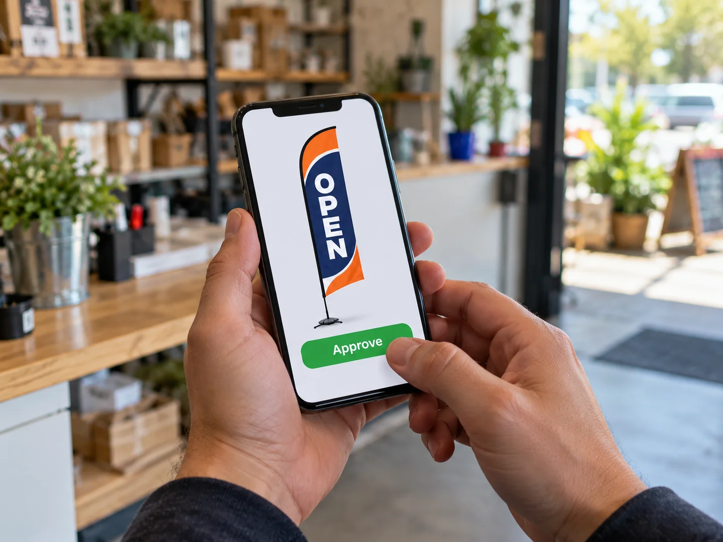 Approving a free digital flag proof on a phone